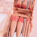 Mini Espelho De Maquiagem Portátil Com 5 Pcs Pincéis