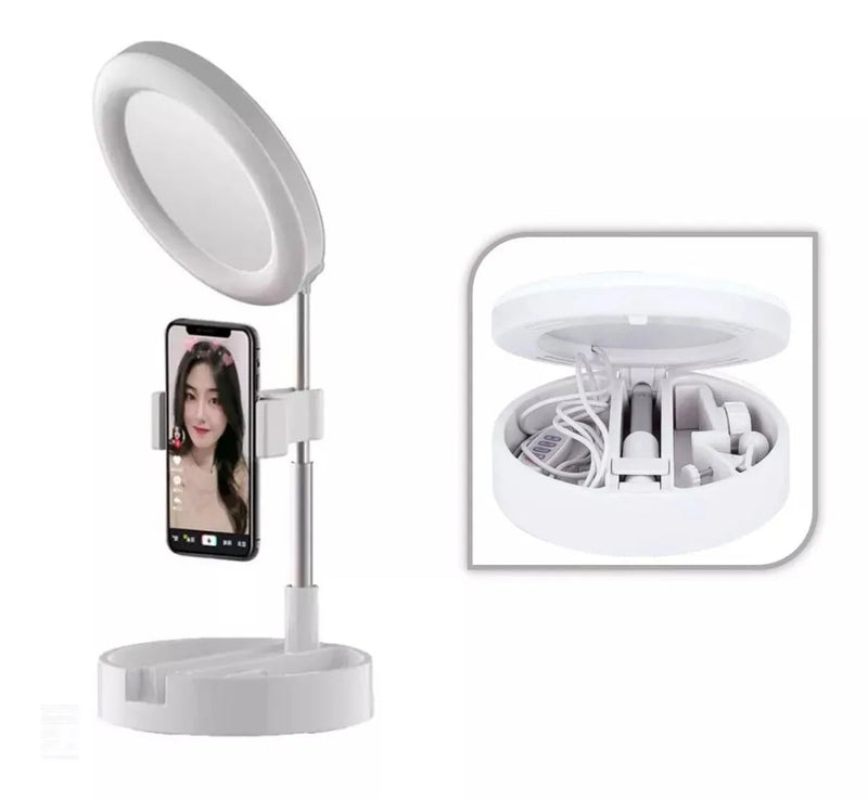 Suporte Para Celular Com Ringlight e Base De Apoio