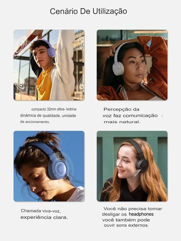 Fones De Ouvido S/ Fio Bluetooth C/ Microfone