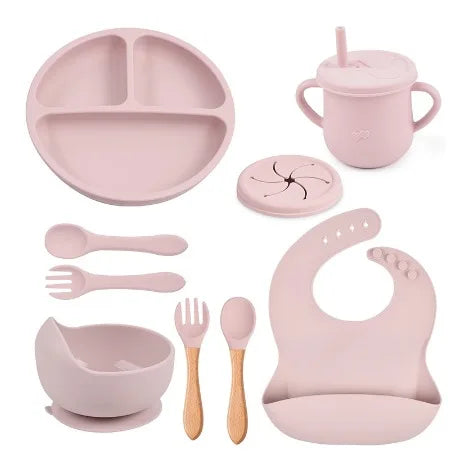 Kit de Alimentação para Bebês de Silicone 8 Peças