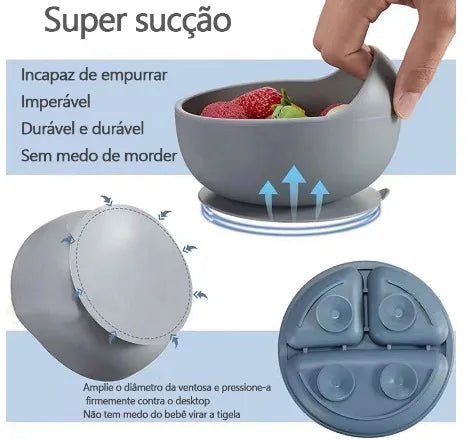 Kit de Alimentação para Bebês de Silicone 8 Peças