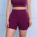 Shorts de yoga，Shorts de ginástica femininos，Cintura alta, Levantamento do quadril, Alta elasticidade, Respirável