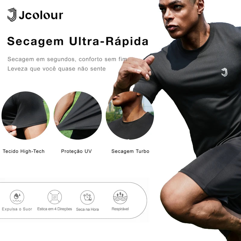 Camiseta esporte masculina，Camisa T-shirt respirável e elástica，Camiseta esporte de secagem rápida，Uniforme jogo de futebol