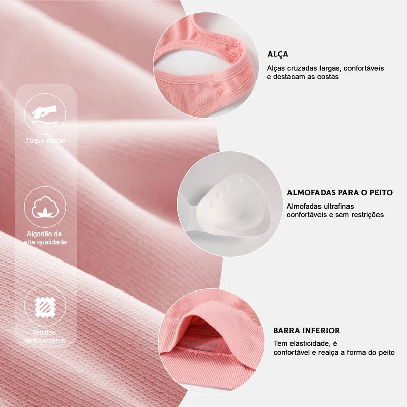 2 Peças, Sutiã esportivo sem costura, Push up respirável à prova de choque feminino cropped top, Sutiã esportivo, Roupa íntima